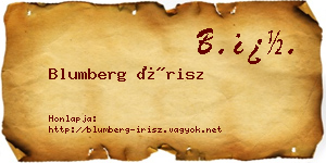 Blumberg Írisz névjegykártya